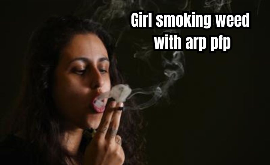 girl smoking weed with arp pfp