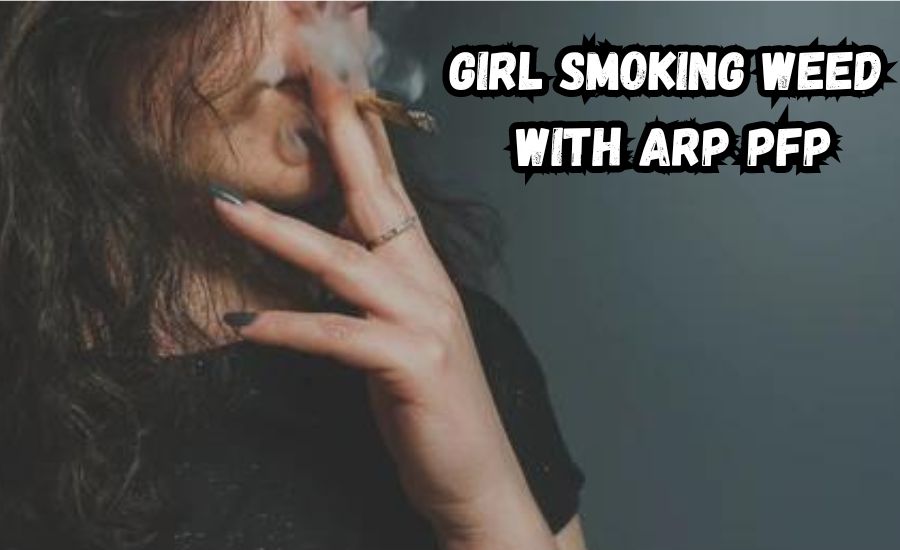 girl smoking weed with arp pfp