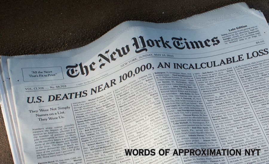 words of approximation nyt